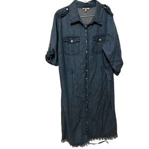 🎮MPH collection Denim Button-Up Shirt Dress size 1X GUC